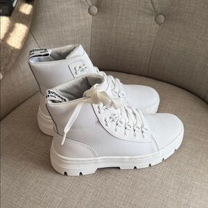 Dr Martens White Women's Canvas Lace-Up Boots